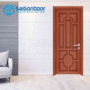 Cửa Gỗ Công Nghiệp 018 teak 2