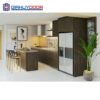 Nội thất nhà bếp chữ I Full trần kết hợp bàn ăn