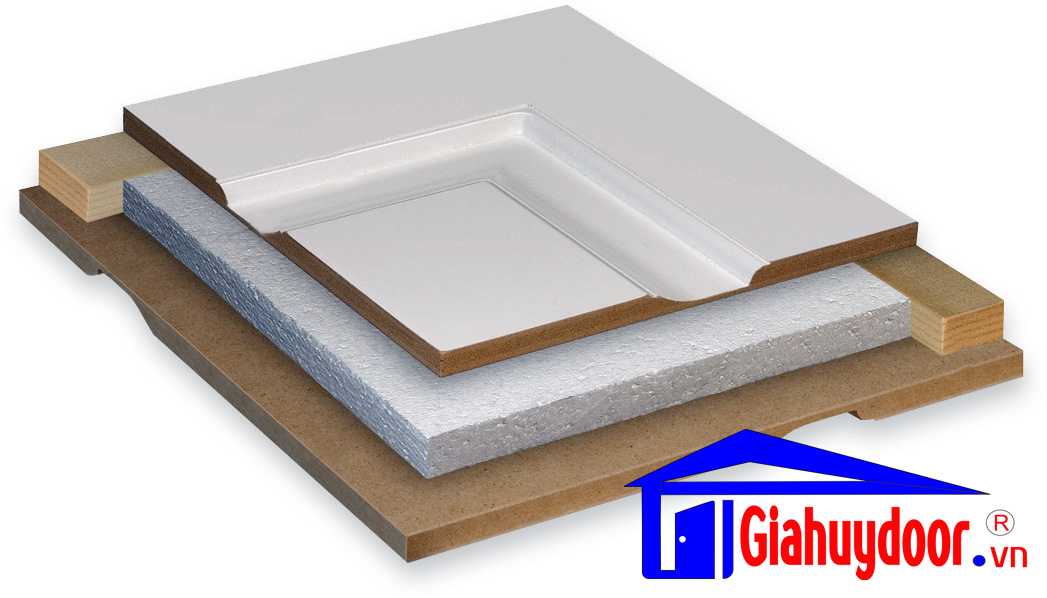 Cửa gỗ công nghiệp HDF GHD 2L-C12 - GIAHUYDOOR 0886.500.500
