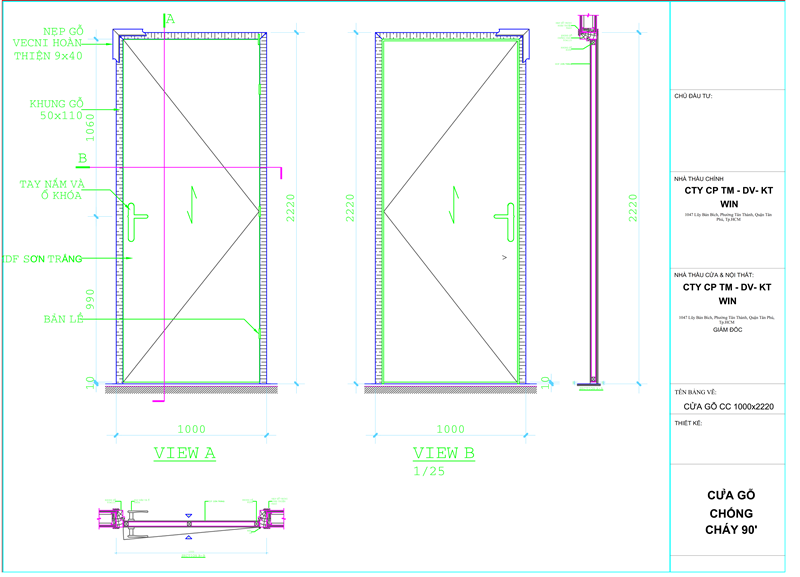 Bản Vẽ Cấu Tạo Cửa Gỗ Công Nghiệp Chống Cháy 0886.500.500