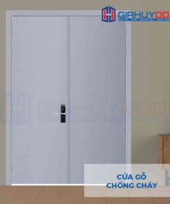 Cửa gỗ chống cháy GCC 2P son xam