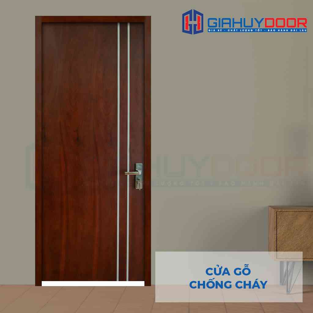 Cửa gỗ chống cháy GCC MDF Veneer P1R2 Cam xe