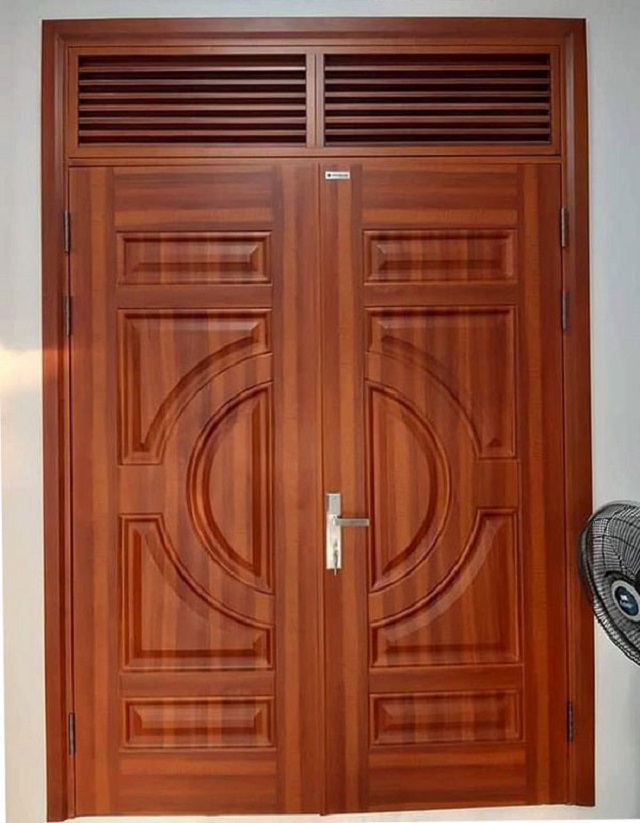 Cửa thép vân gỗ 2 cánh đều