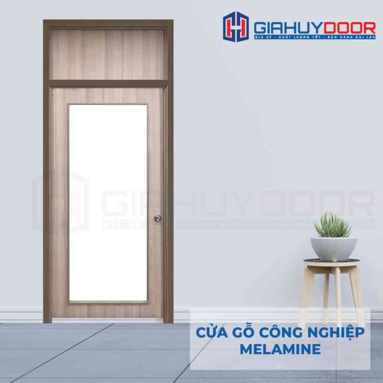Mẫu cửa gỗ phòng ngủ fix ô kính, có ô fix thông thoáng MDF Veneer P1G1 Mẫu cửa gỗ phòng ngủ fix ô kính, có ô fix thông thoáng MDF Veneer P1G1