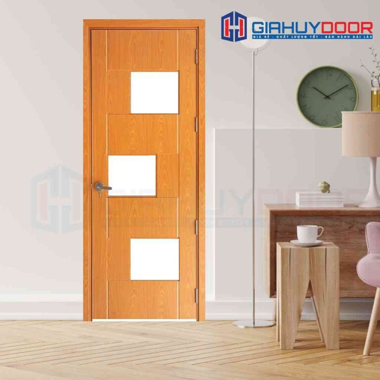 Mẫu cửa gỗ phòng ngủ fix ô kính cao cấp Hàn Quốc P1G3 Mẫu cửa gỗ phòng ngủ fix ô kính cao cấp Hàn Quốc P1G3