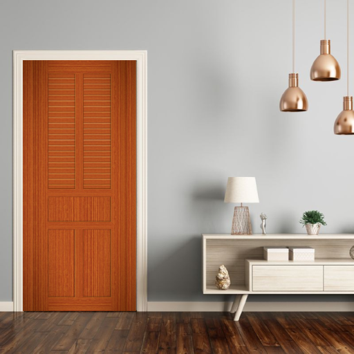 CỬA NHỰA GIẢ GỖ MB19 được làm từ nhựa PVC cao cấp.