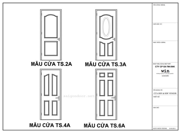 Một số mẫu cửa cơ bản