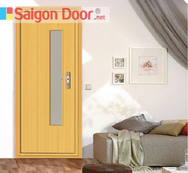 Cửa gỗ phòng ngủ với màu vàng tươi sáng
