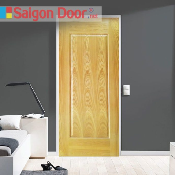 Mẫu cửa gỗ HDF Veneer với lớp sơn phủ bên ngoài có đường vân gỗ như gỗ tự nhiên, giúp tăng thêm sự sang trọng cho ngôi nhà