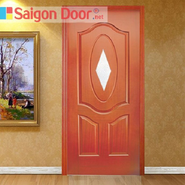 Cửa gỗ công nghiệp cho phòng ngủ với điểm nhấn hình thoi mới lạ