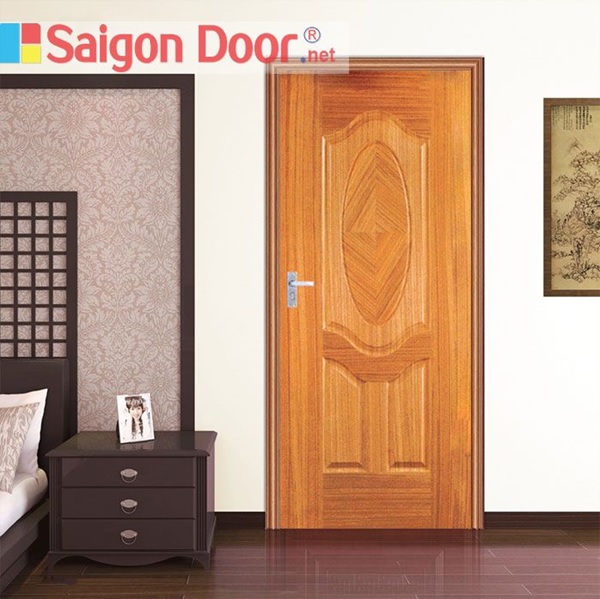 Mẫu cửa phòng ngủ màu nâu cánh gián bằng gỗ tự nhiên sang trọng