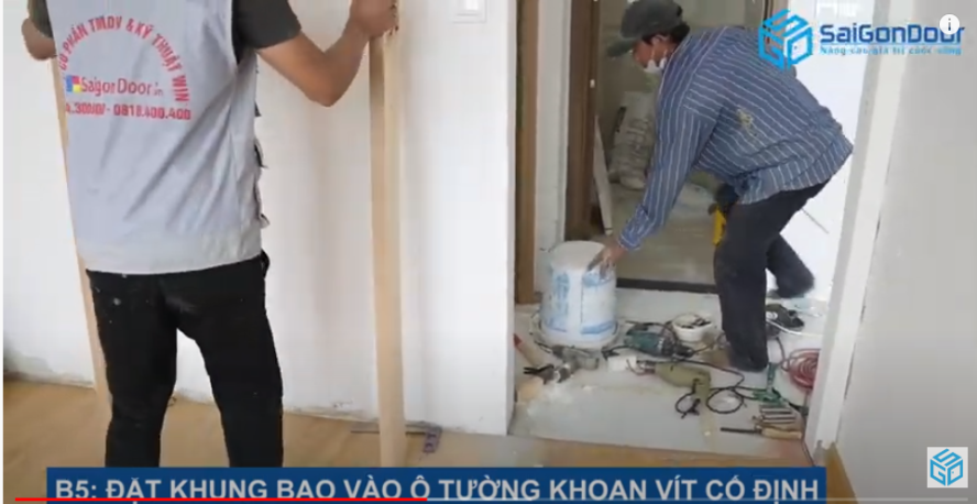 quy trình lắp cửa gỗ công nghiệp