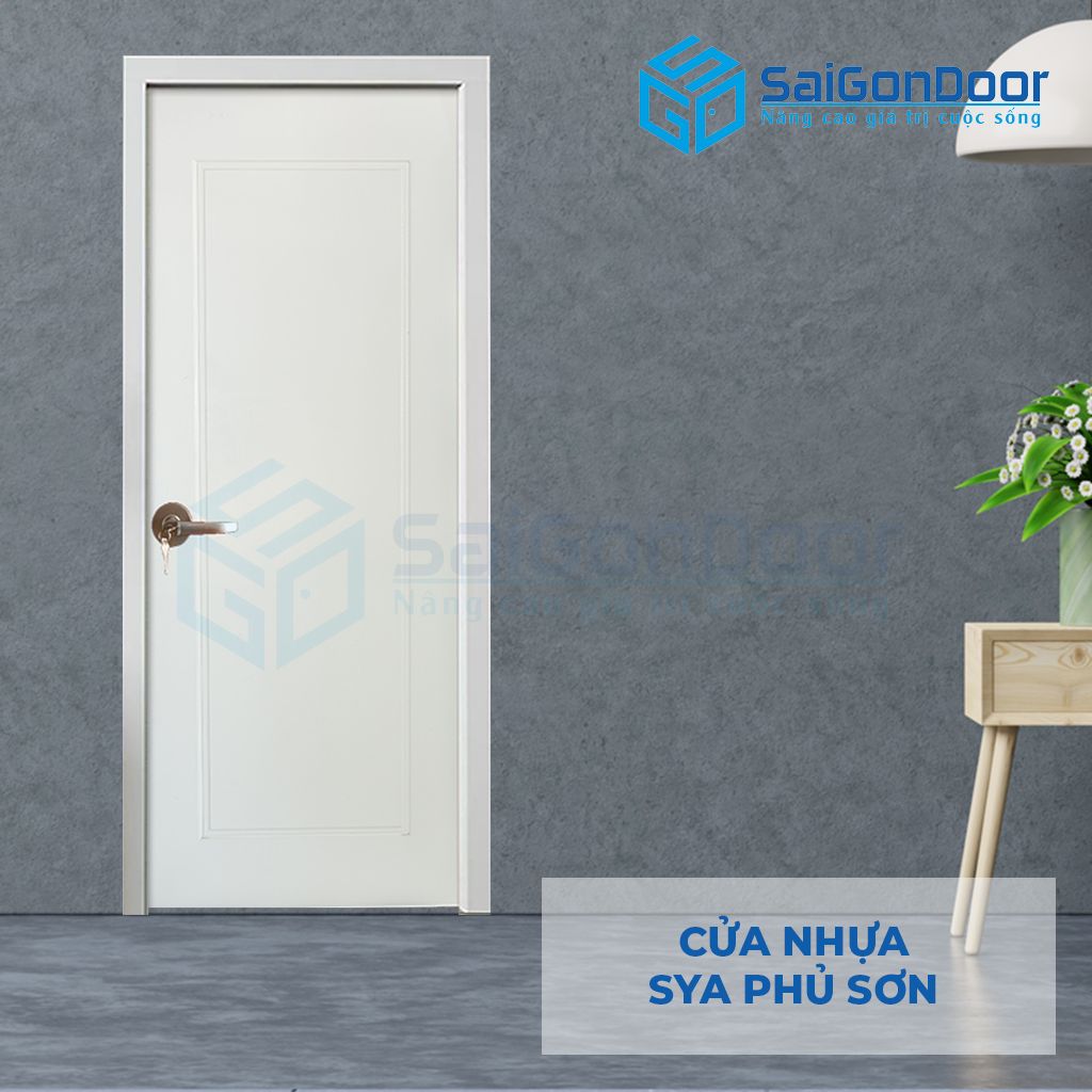 Mẫu cửa nhựa composite màu trắng phủ sơn 1B mẫu cửa nhựa composite màu trắng đẹp