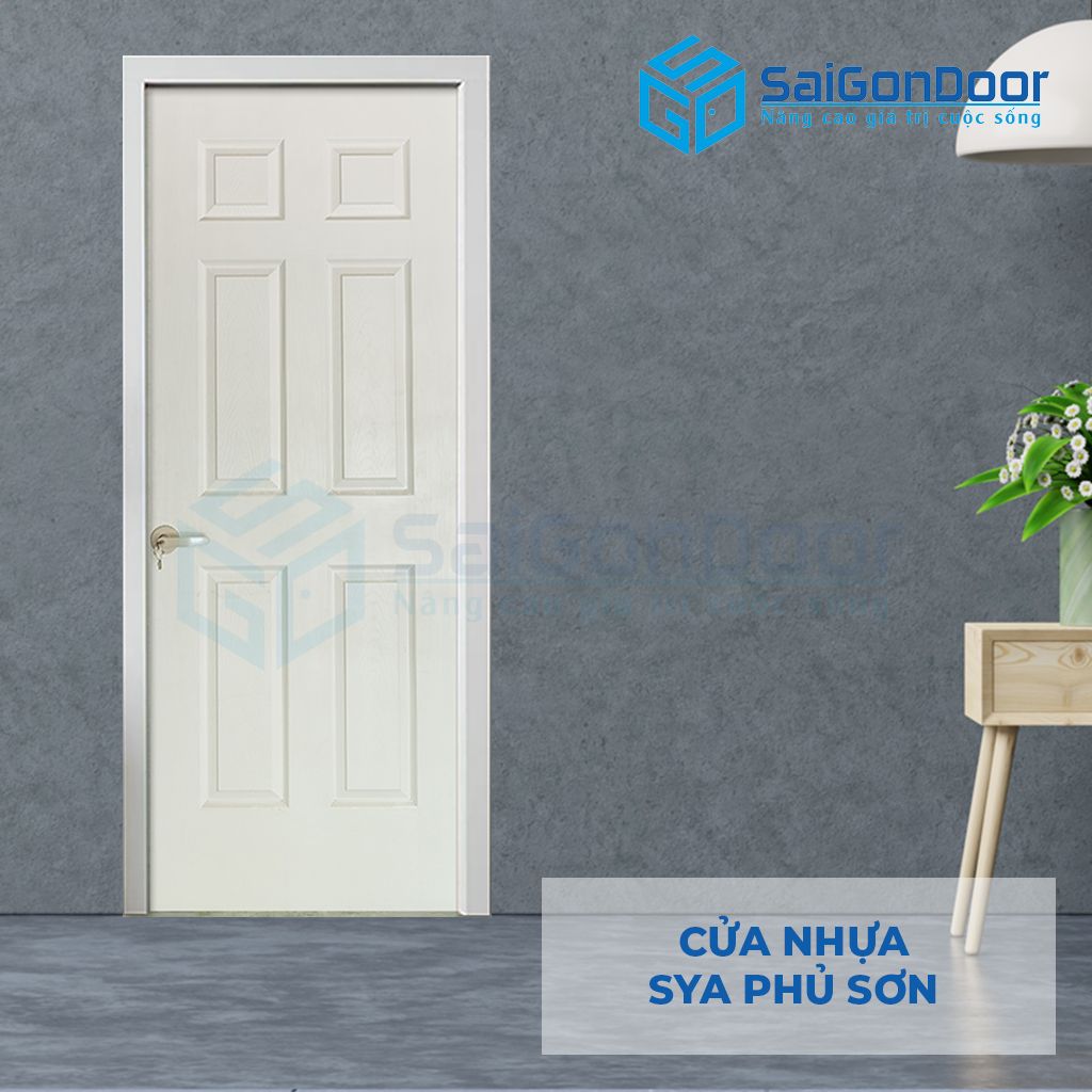 Mẫu cửa nhựa composite màu trắng 6A-C1 mẫu cửa nhựa composite màu trắng đẹp