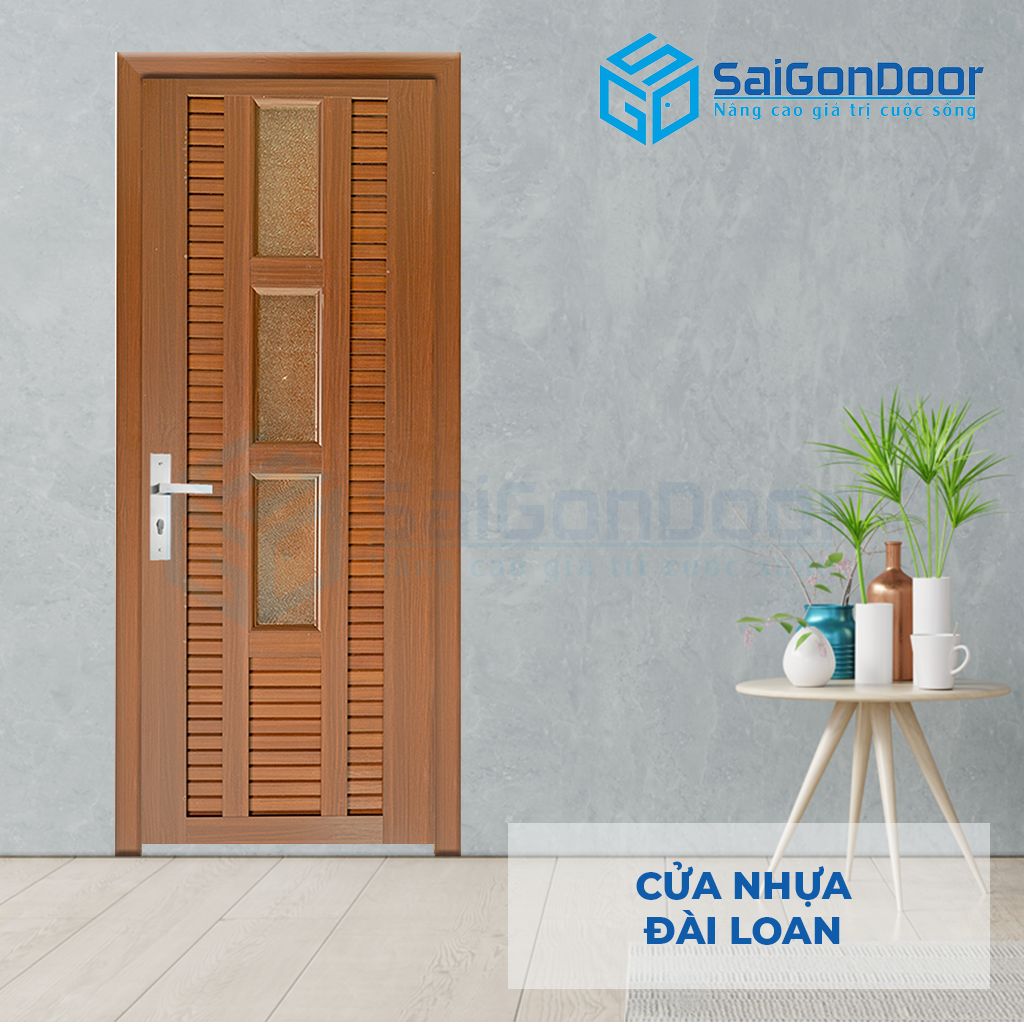 Mẫu cửa nhựa Đài Loan vân gỗ hương fix kính mẫu cửa nhựa vân gỗ