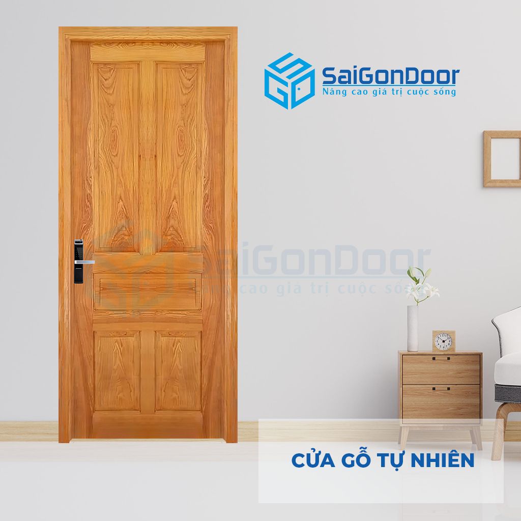 Cửa phòng tắm gỗ hương màu vàng pano đặc cửa phòng tắm nên dùng loại nào