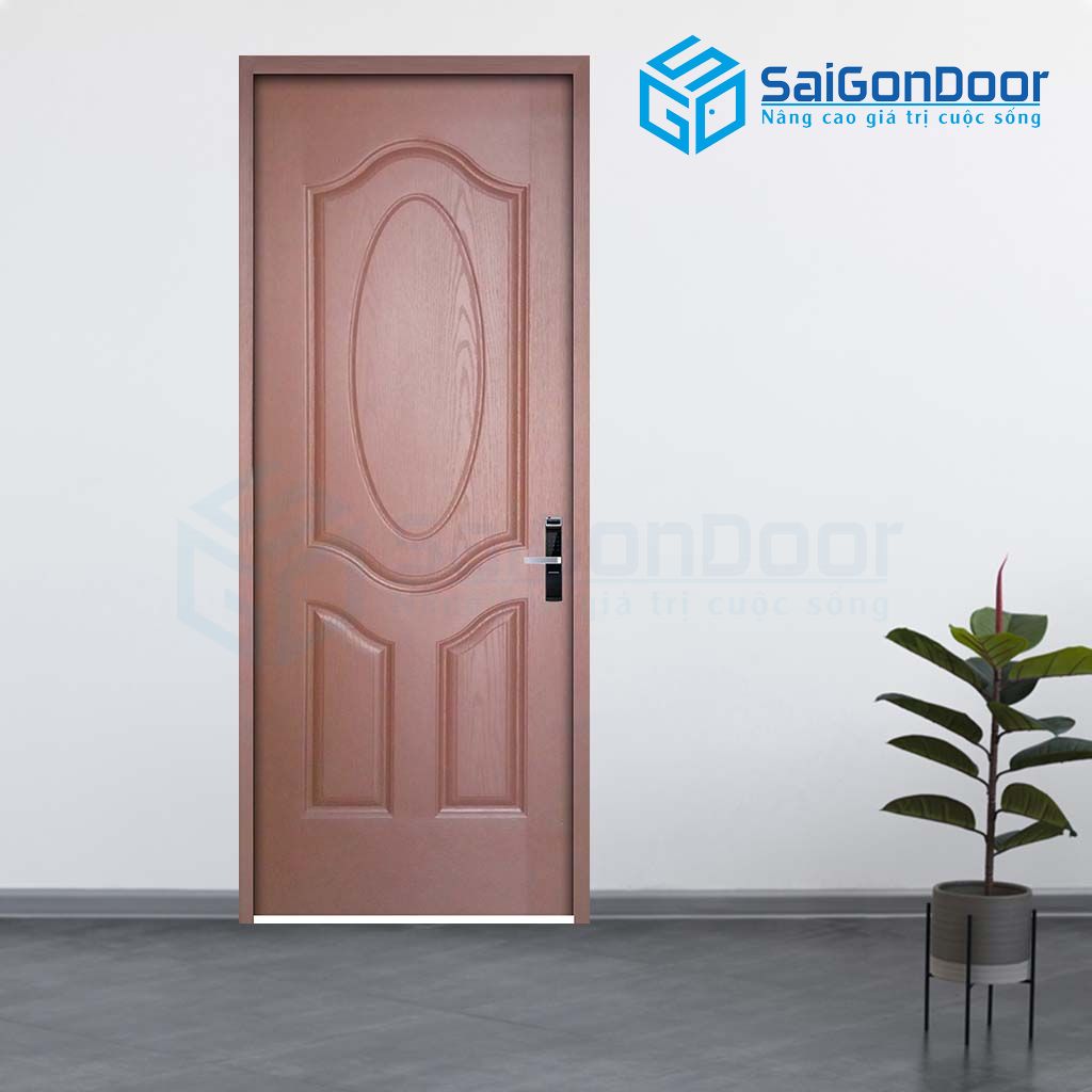 Cửa phòng tắm gỗ công nghiệp màu đỏ cửa phòng tắm nên dùng loại nào