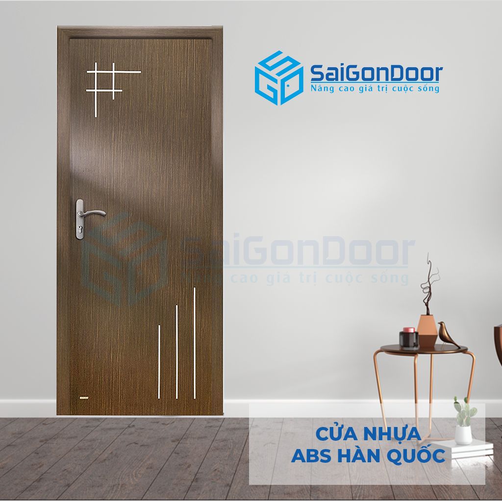 Cửa nhựa ABS Hàn Quốc màu gỗ óc chó Báo giá cửa nhựa giá rẻ