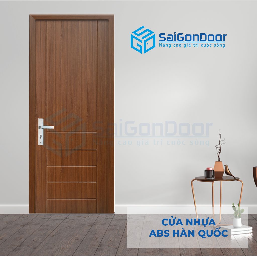 Mẫu cửa nhựa màu nâu gụ khóa tay gạt Báo giá cửa nhựa giá rẻ