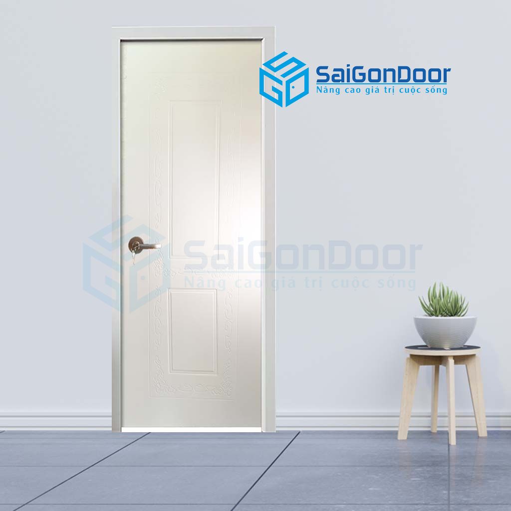 Mẫu cửa nhựa vân gỗ màu trắng trang nhã cửa nhựa cách âm giá rẻ