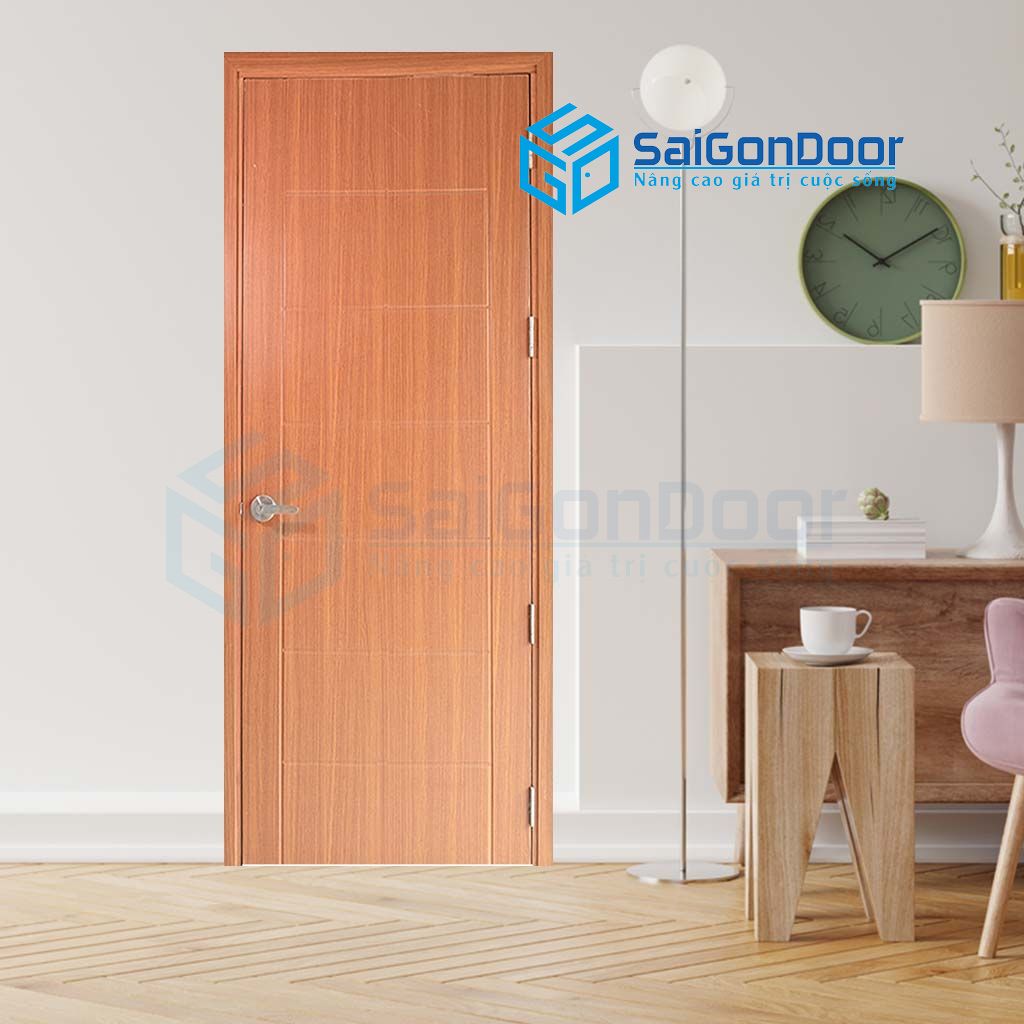 Mẫu cửa nhựa vân gỗ màu đỏ vân hương cửa nhựa cách âm giá rẻ