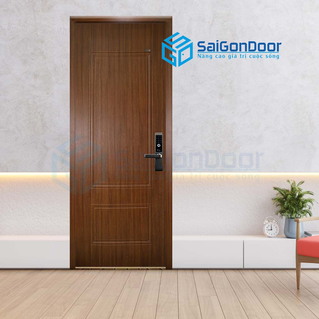 Mẫu cửa nhựa cách âm vân gỗ óc chó cửa nhựa cách âm giá rẻ