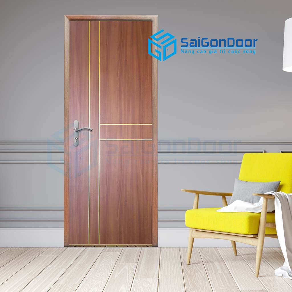 Mẫu cửa nhựa cách âm vân gỗ trắc sang trọng cửa nhựa cách âm giá rẻ