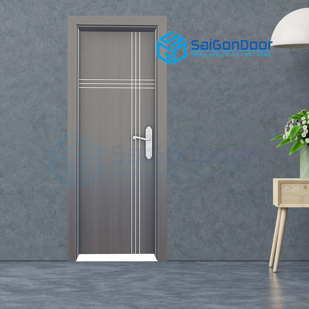 Mẫu cửa nhựa cách âm màu gỗ mun cửa nhựa cách âm giá rẻ