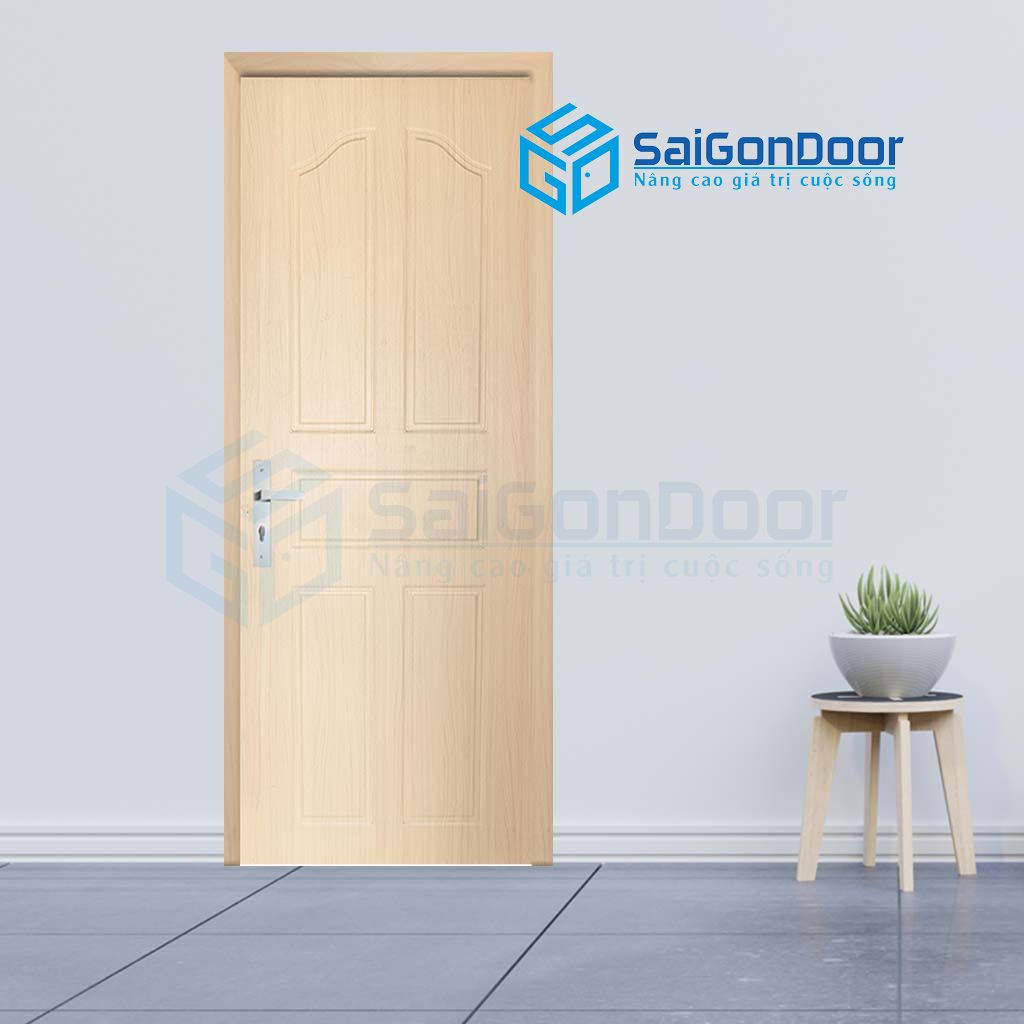Mẫu cửa nhựa cách âm màu gỗ sồi cửa nhựa cách âm giá rẻ
