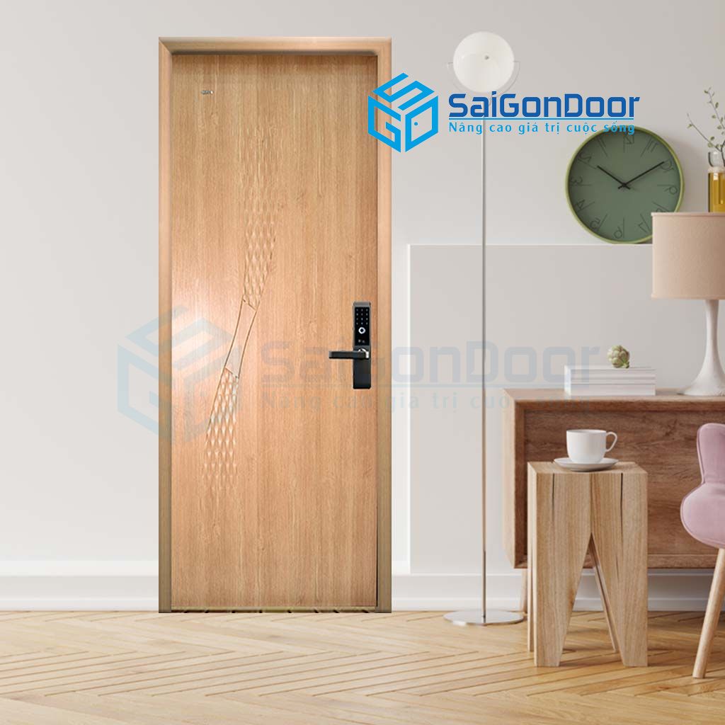 Mẫu cửa nhựa cao cấp vân xoan đào trang trí dải lụa Cửa nhựa cao cấp giá rẻ TPHCM
