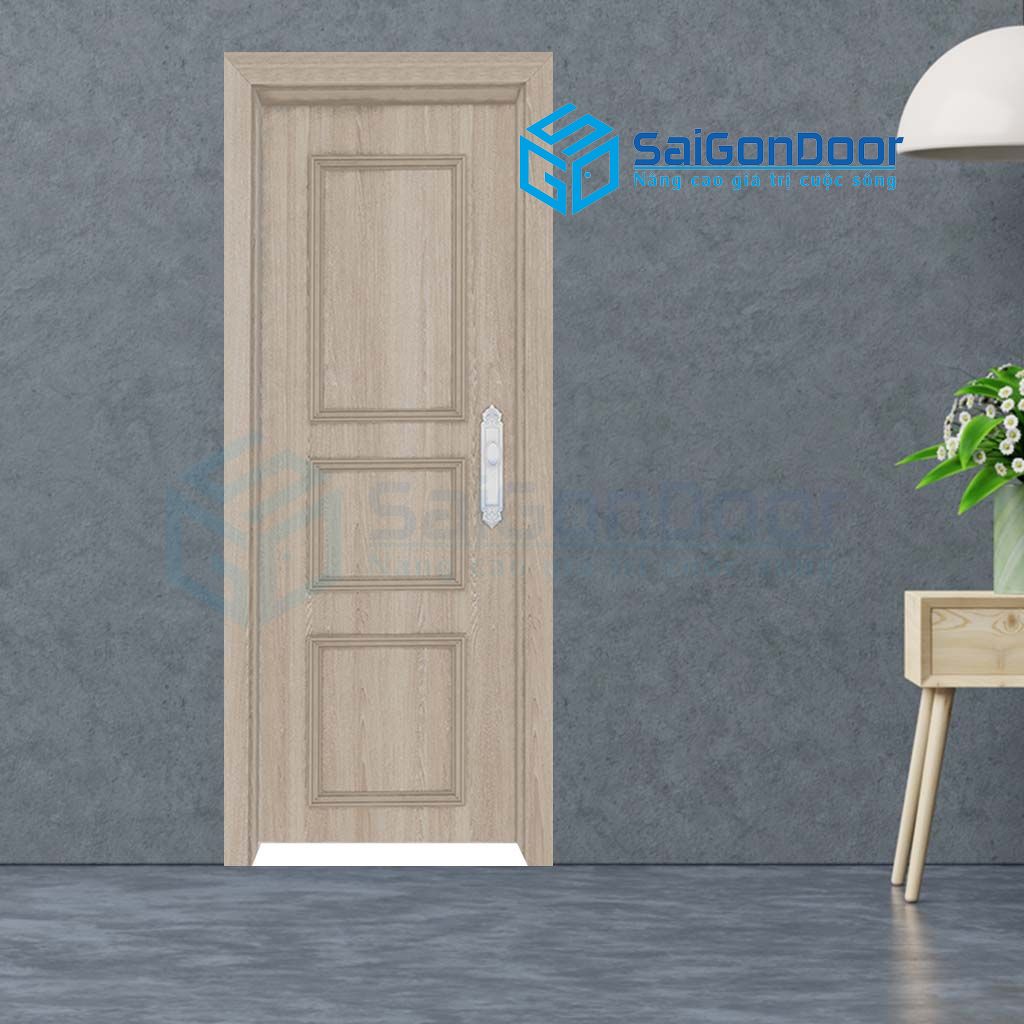 Mẫu cửa nhựa cao cấp vân gỗ xoan đào màu xám Cửa nhựa cao cấp giá rẻ TPHCM