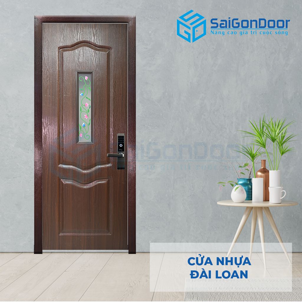 Mẫu cửa nhựa Đài Loan màu nâu gụ 03-801C.PNG cửa nhựa giá rẻ bình dương