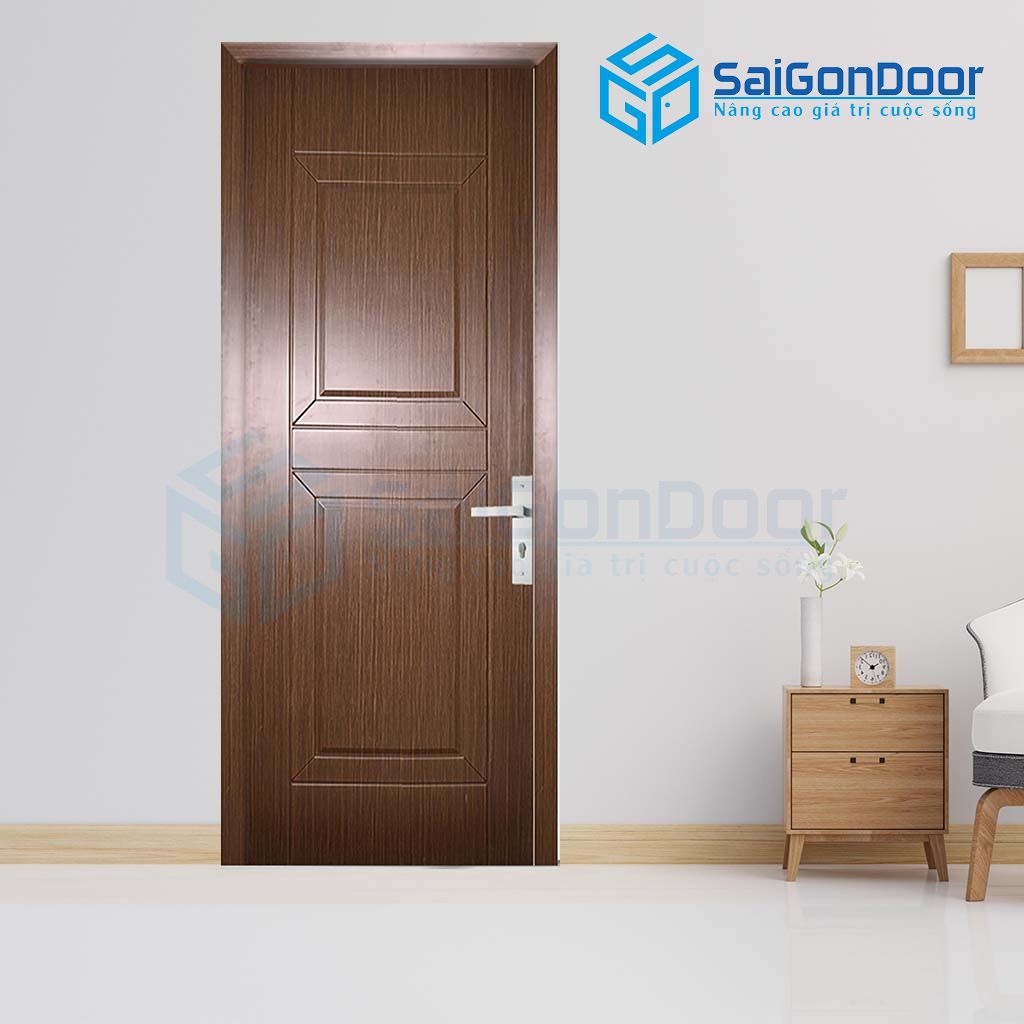 Mẫu cửa phòng ngủ nhựa vân gỗ cẩm vân cửa phòng ngủ bằng nhựa giá rẻ