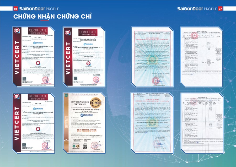 Chứng nhận sản phẩm đạt chuẩn ISO của Saigondoor cửa phòng tắm bằng gỗ