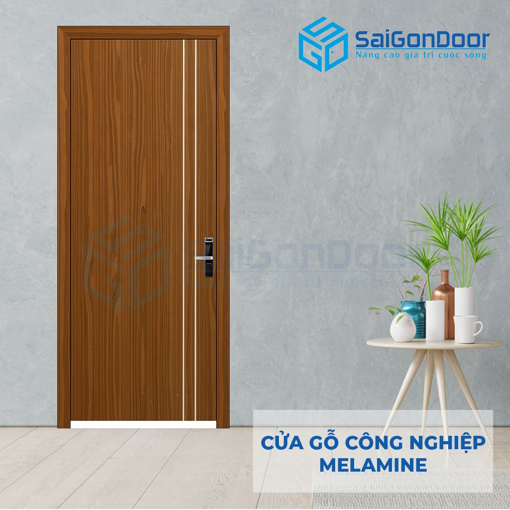 Mẫu cửa phòng tắm gỗ công nghiệp MDF Melamine P1R2 son cửa phòng tắm bằng gỗ