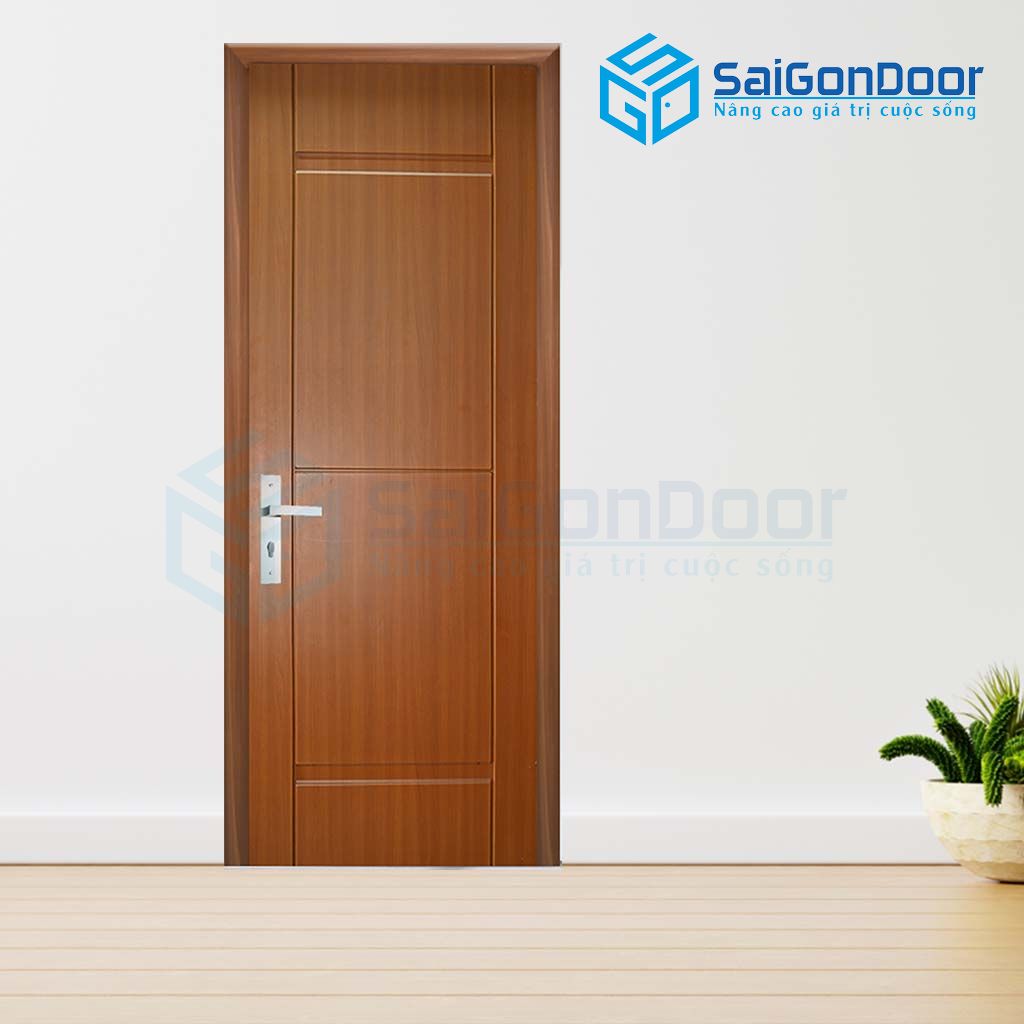 Cửa nhựa phòng tắm thiết kế cánh phẳng màu vân gỗ hương ưu điểm cửa phòng tắm bằng nhựa