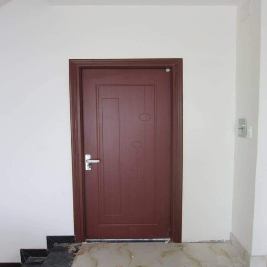 Mẫu cửa phòng ngủ gỗ MDF màu đỏ mận các loại cửa gỗ phòng ngủ mdf