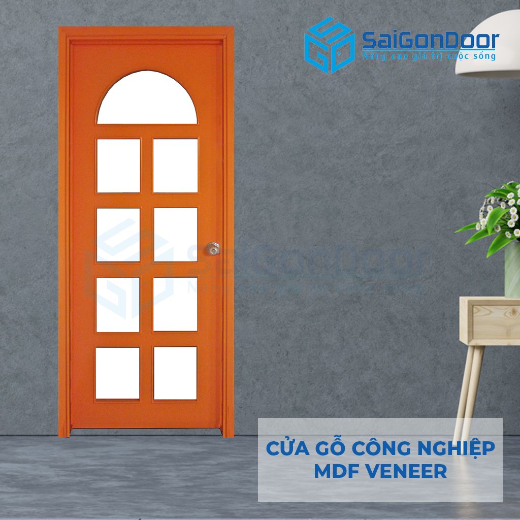Mẫu cửa phòng ngủ gỗ công nghiệp MDF pano kính các loại cửa gỗ phòng ngủ mdf