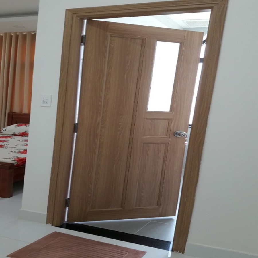 Công trình cửa phòng ngủ gỗ sồi tại quận Bình Tân cửa phòng ngủ 1 cánh