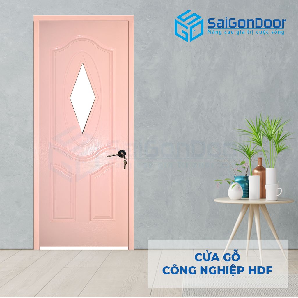 Cửa gỗ phòng ngủ HDF 3AGL-C4 cửa phòng ngủ hdf