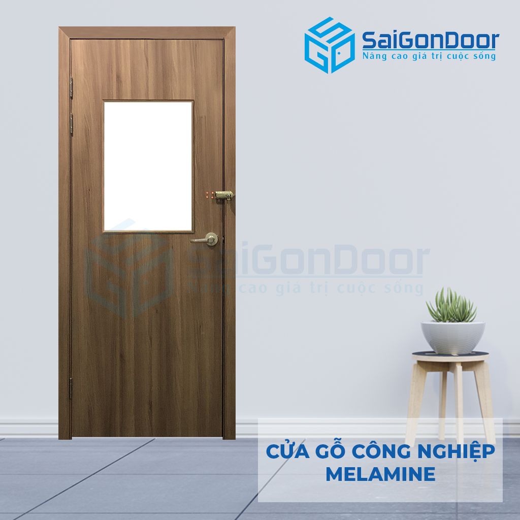 Cửa phòng ngủ gỗ MDF Melamine P1R11 Cửa phòng ngủ bằng gỗ đẹp