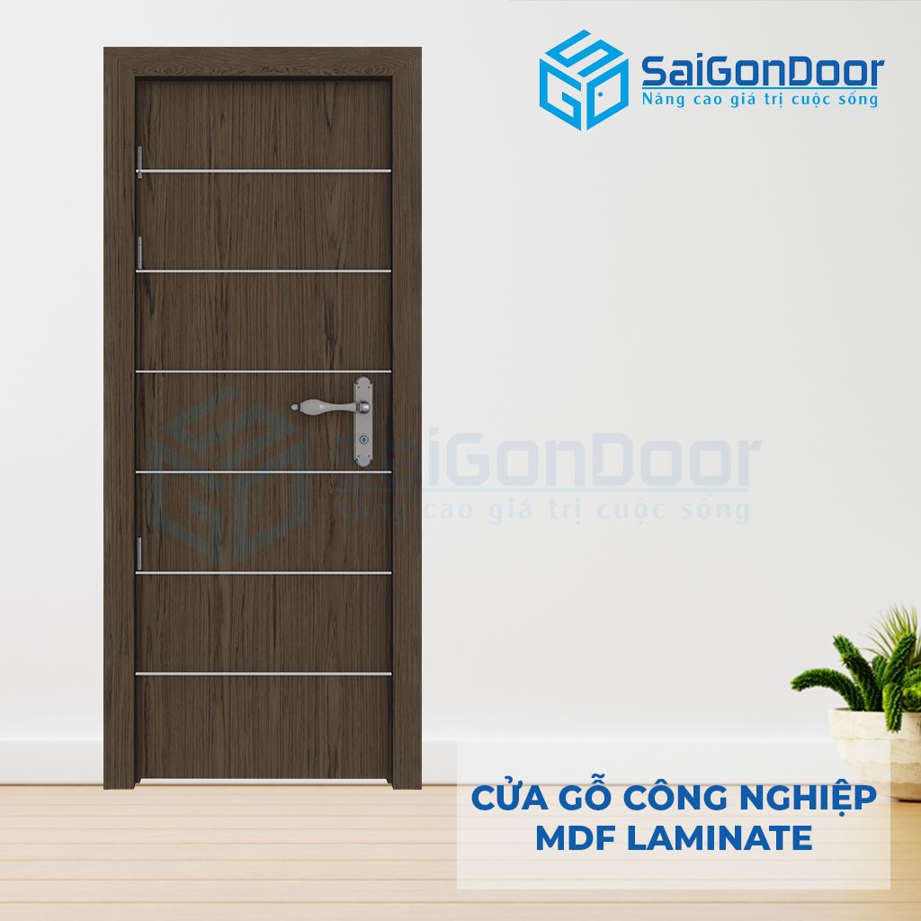 Cửa phòng ngủ gỗ HDF Laminate P1R6 Cửa phòng ngủ bằng gỗ đẹp