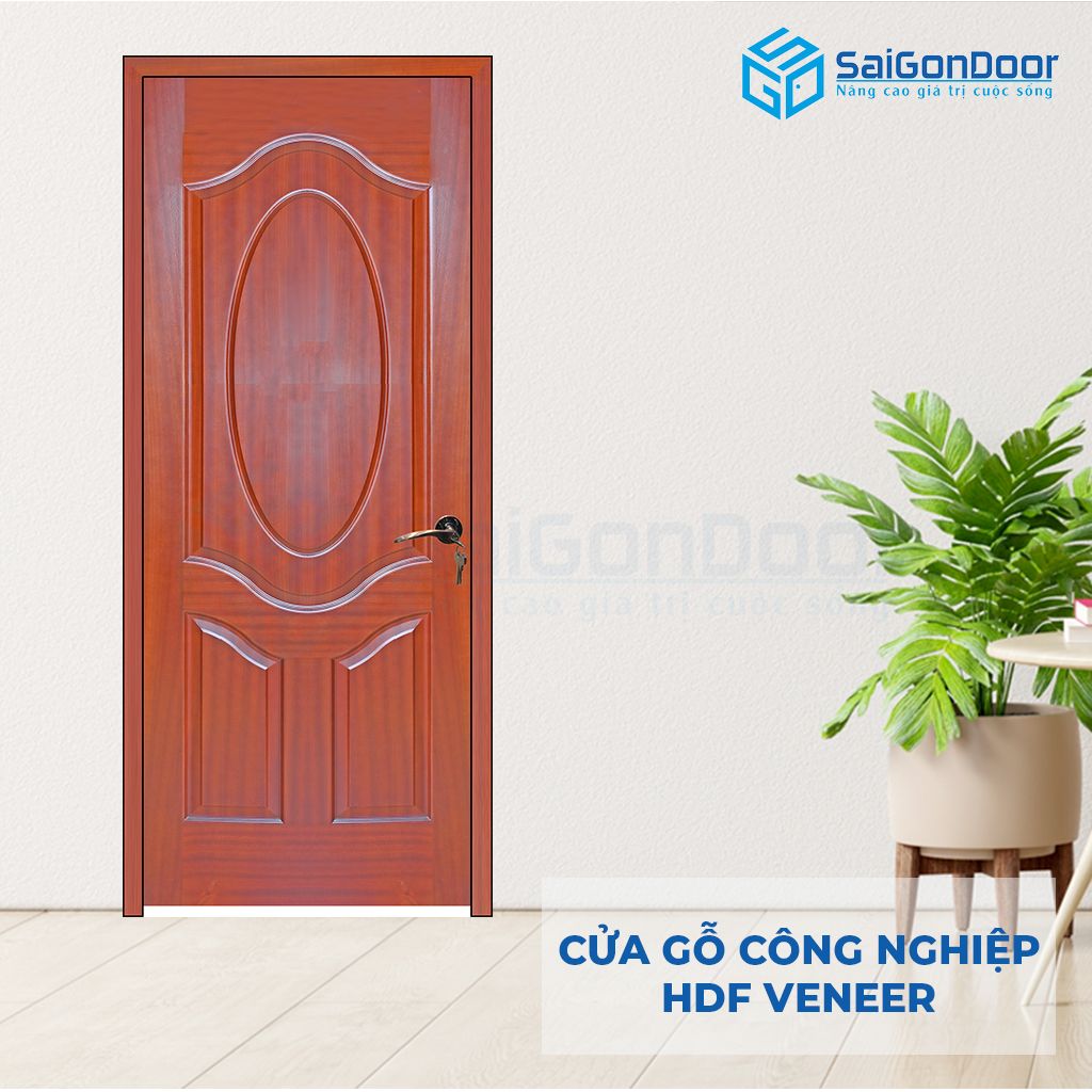 Cửa phòng ngủ gỗ HDF Veneer 3A- căm xe Cửa phòng ngủ bằng gỗ đẹp