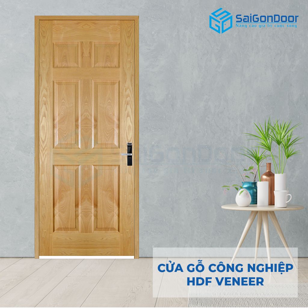 Cửa phòng ngủ gỗ HDF Veneer 6A-ash Cửa phòng ngủ bằng gỗ đẹp