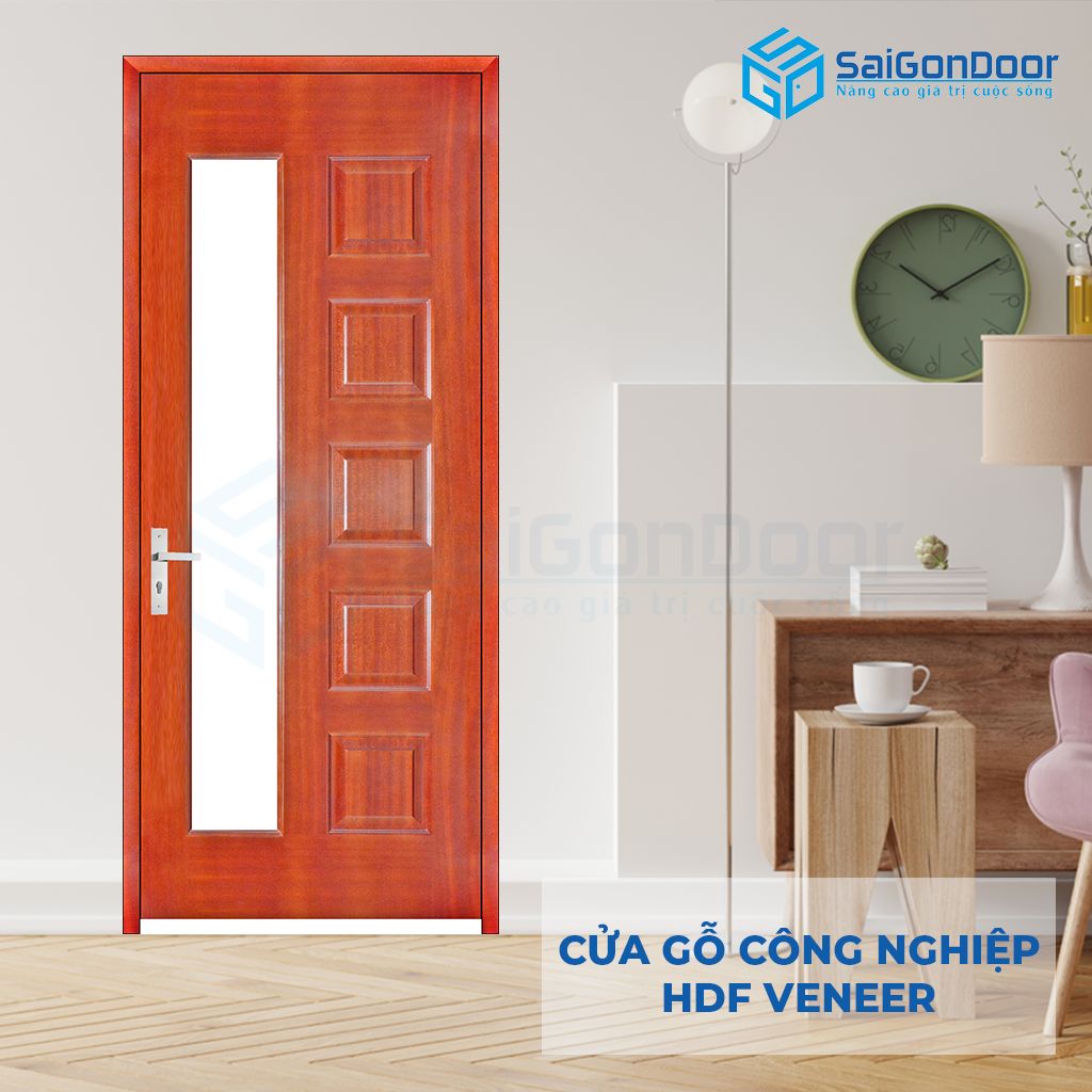 Cửa phòng ngủ gỗ HDF Veneer 6GL-căm xe Cửa phòng ngủ bằng gỗ đẹp