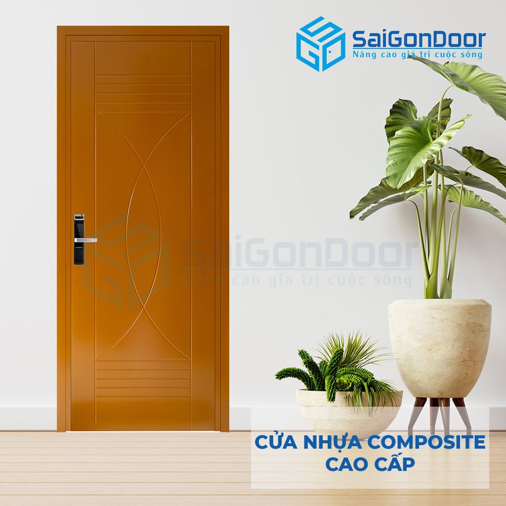Mẫu cửa phòng ngủ nhựa composite vân gỗ sồi cửa phòng ngủ composite