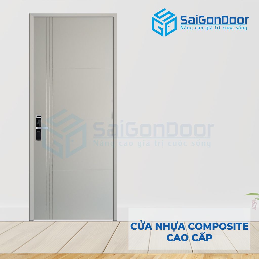 Của phòng ngủ nhựa composite màu trăng trang nhã cửa phòng ngủ composite