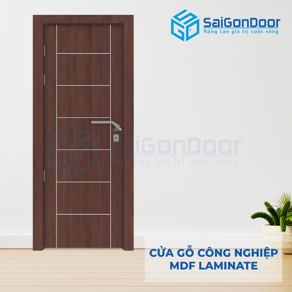 Cửa phòng ngủ gỗ MDF Laminate P1R8 Cửa phòng ngủ mdf