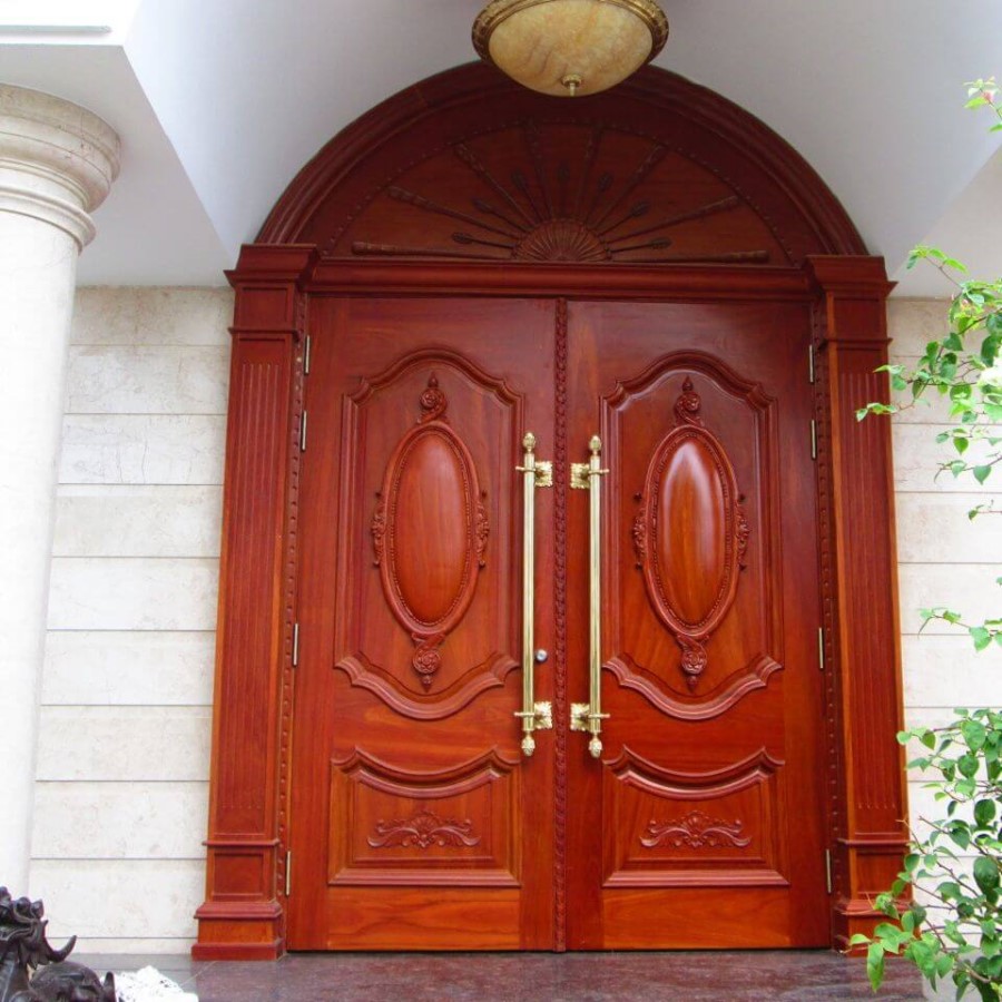 Mẫu cửa gỗ biệt thự thiết kế dạng vòm tinh tế, sang trọng mẫu cửa vòm đẹp
