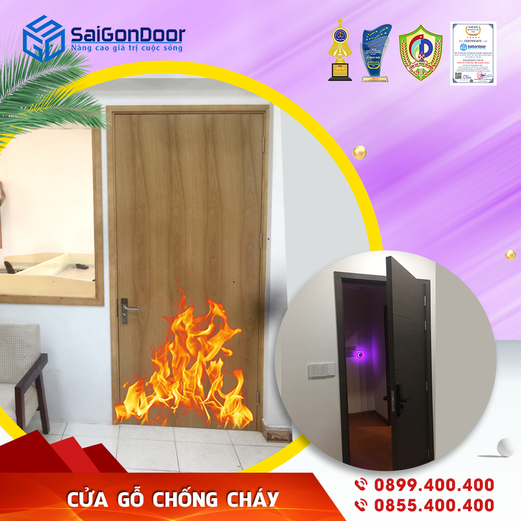 Cửa gỗ đề phòng nguy cơ cháy nổ tại nhà